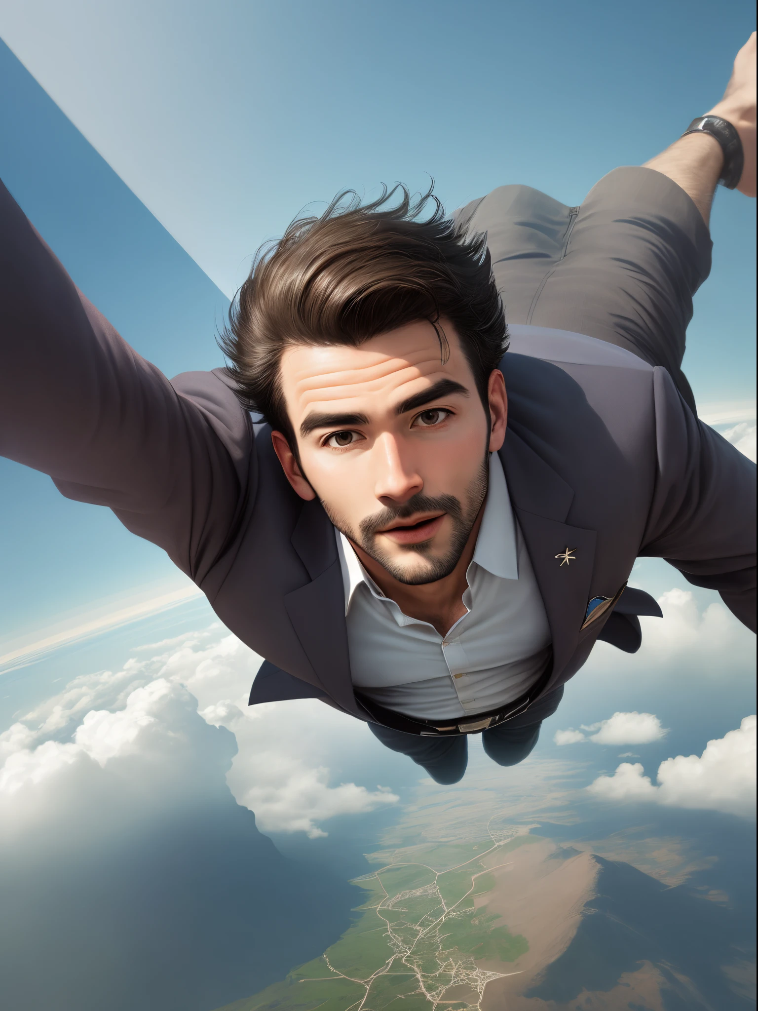 a man in the air