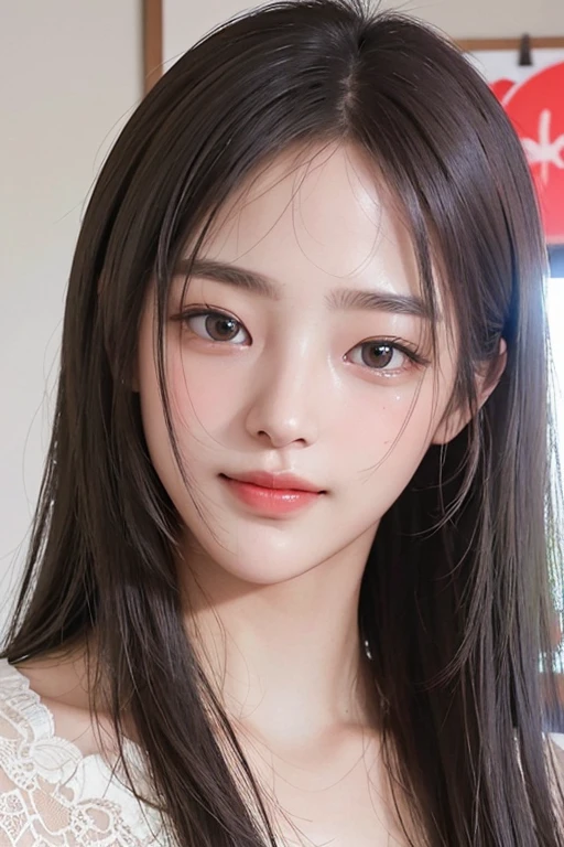 masterpiece, best picture quality, high quality, beautiful girl, Japanese, Japanese school girl, popular Korean makeup, detailed, swollen eyes, detailed eyes, detailed skin, beautiful skin, ultra high resolution, (reality: 1.4), very beautiful, slightly younger face, beautiful skin, slender, (ultra realistic), (illustration), (high resolution), (8K), (highly detailed), (best illustration), (beautifully detailed eyes), (super detailed), (wallpaper), (detailed face), looking at viewer, fine details, detailed face, pureerosfaceace_v1, smiling, looking straight ahead, looking straight ahead, angle from waist up, realistic photo, bright lighting, professional lighting, blonde, long hair, dark abandoned, big red moon, gorgeous red and black dress, mature woman,キスショット・アセロラオリオン・ハートアンダーブレード