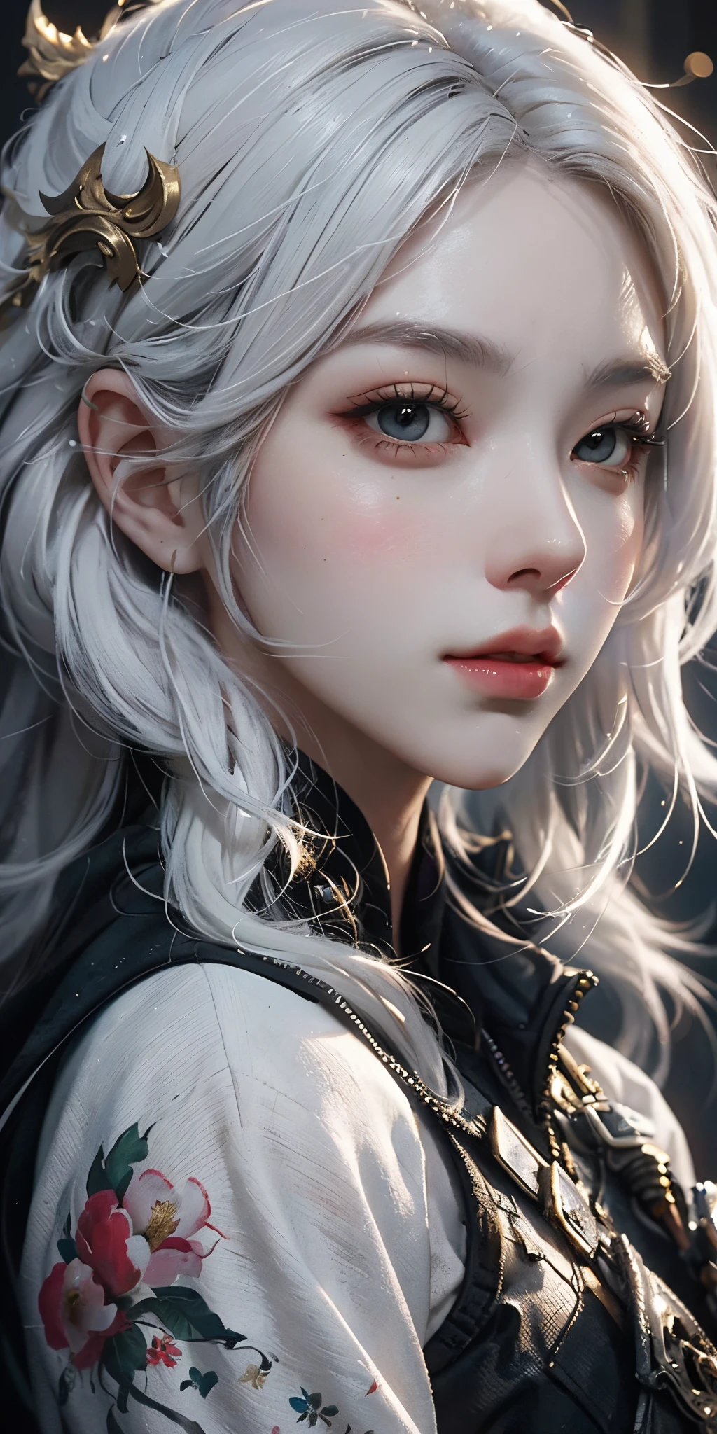 a close up of a woman with white hair and a white mask, beautiful character painting, guweiz, artwork in the style of guweiz, white haired deity, by Yang J, epic exquisite character art, stunning character art, by Fan Qi, by Wuzhun Shifan, guweiz on pixiv artstation