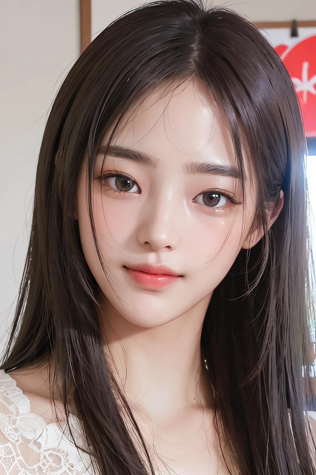 1 girl, (Full body), Unknown , detailed clothes, (delicate illustration:1.4),(masutepiece:1.0), (Best Quality:1.4), (超A high resolution:1.2), (Photorealistic:1.4), (8K, Raw photo:1.2), (Soft Focus:1.4), (18year old:1.3), (Sharp Focus:1.4), (Renaissance art:1.4), Detailed beautiful face, (Blouse with white collar), Holding an amaryllis flower with both hands