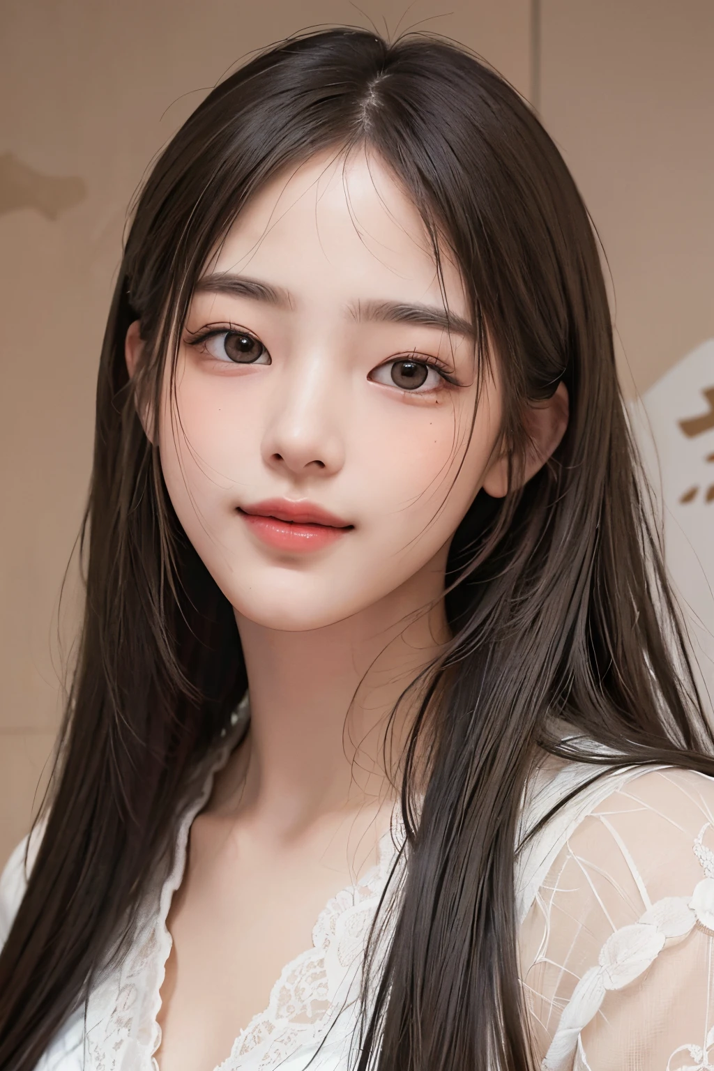 Masterpiece, best picture quality, high quality, beautiful woman, Japanese, popular Korean makeup, detailed, swollen eyes, detailed eyes, detailed skin, beautiful skin, ultra high resolution, (reality: 1.4),very beautiful, slightly younger face, beautiful skin, slender, (ultra realistic), (illustration), (high resolution), (8K), (very detailed) (best illustration), (beautifully detailed eyes), (super detailed), (wallpaper), (detailed face), looking at viewer, fine details, detailed face, pureerosfaceace_v1, smiling, looking straight ahead, looking straight ahead, angle from waist up, realistic photo, bright lighting, professional lighting, black hair (some of hair part green), long hair, dark ruins, big red moon, gorgeous red and black dress, mature woman, long stylish bangs,