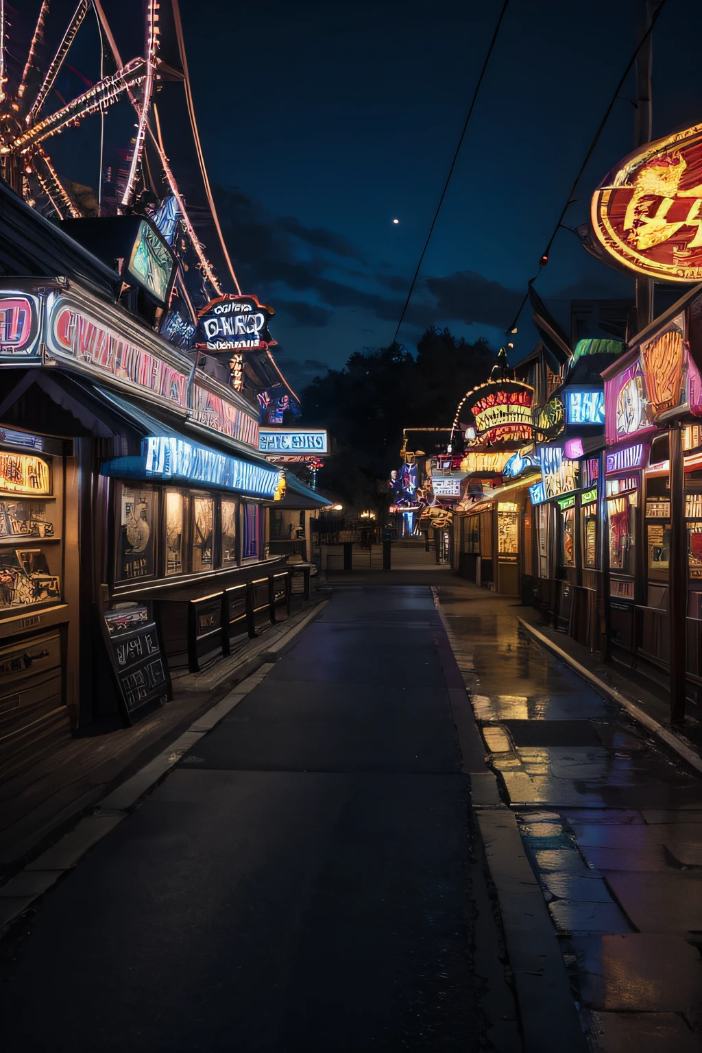 creepy amusement park、dark amusement park
