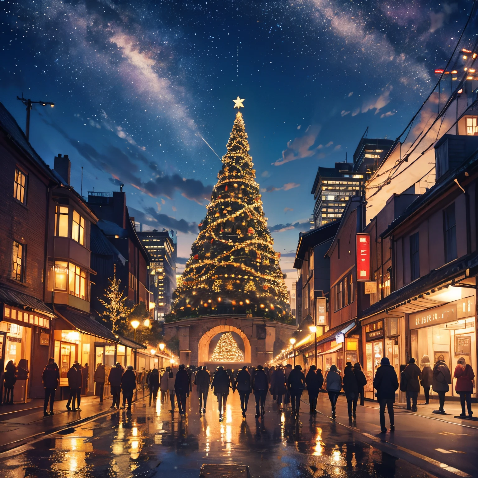 Christmas、illuminations、city scenery