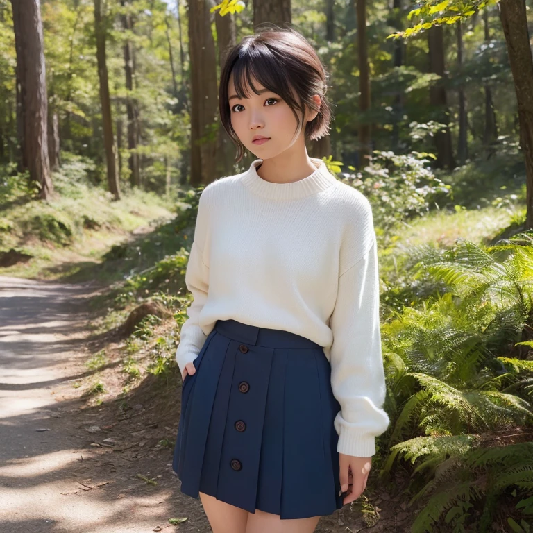 1womanl、age19、season、Winters、the woods、Shorthair、skirt by the、Yoshiko Akishino