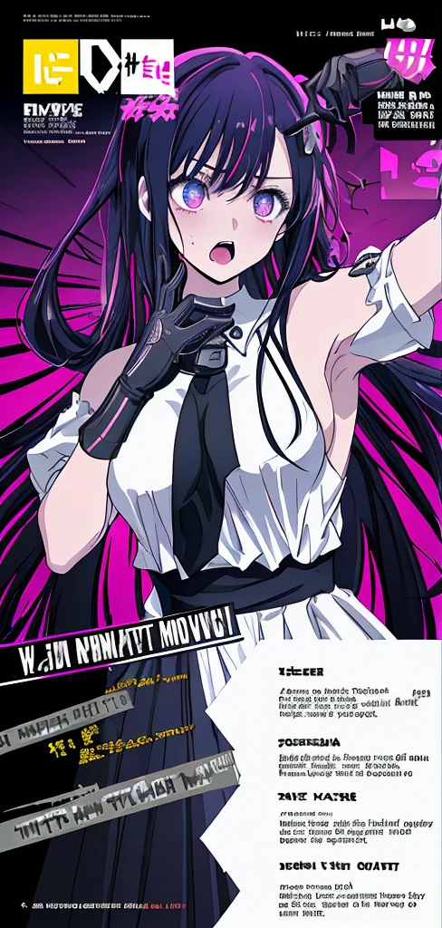 (((dramatic))), (((gritty))), (((intense)))) The movie poster features as the central character. She is shy in the center of the poster, wearing idol outfit, and a determined expression on her face. The background is dark and gritty, with a feeling of drunkenness. The text is bold and eye-catching, with catchy slogans that add to the overall drama and excitement. The color palette is dominated by dark colors, dotted with bright colors, giving the poster a dynamic and visual impact, tachi-e (magazine:1.3), (cover-style:1.3), fashionable, vibrant, outfit, posing, front, colorful, dynamic, background, element, confident, expressive, holding, statement, attachment, majestic, coiled, around, touch, scene, text, cover, bold, eye-catching, title, fashion, font, catchy, title, bigger, eye-catching, modern, trendy, focused, stylish, 1 girl, long hair, large breast,
