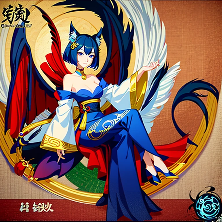There is a cartoon picture of a woman and a cat, onmyoji detailed art, Guweiz style artwork, low details. digitial painting, stylized digital art, digitial painting | iintricate, digital collage, baroque digital painting, art for the game, glitchy fantasy painting, detailed digital anime art, 8K high quality detail art