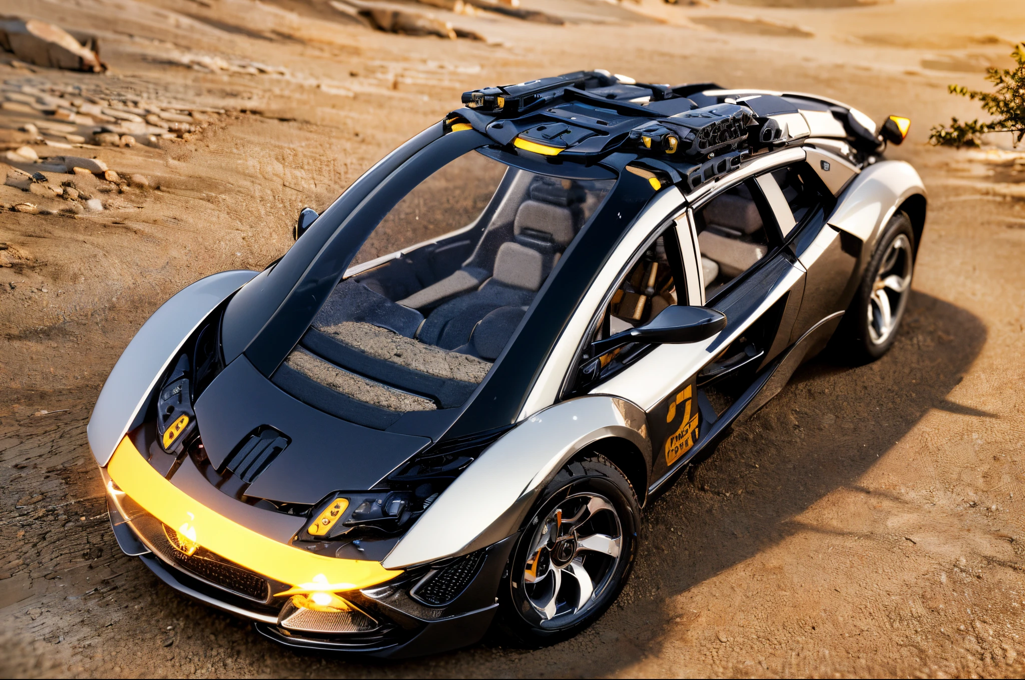 (obra-prima, melhor qualidade: 1.2), ultra-detalhado, carro com armas (realista: 1.5)