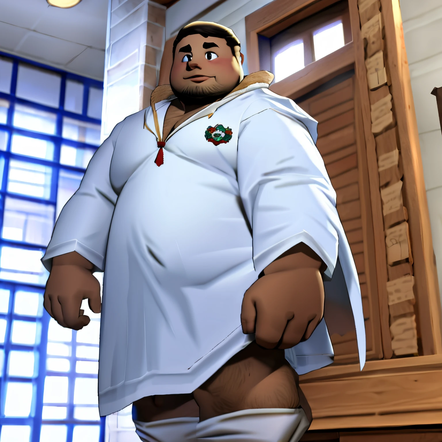 Chubby, healing magic, robe, male, senior high schooler, white clothing, male only,
