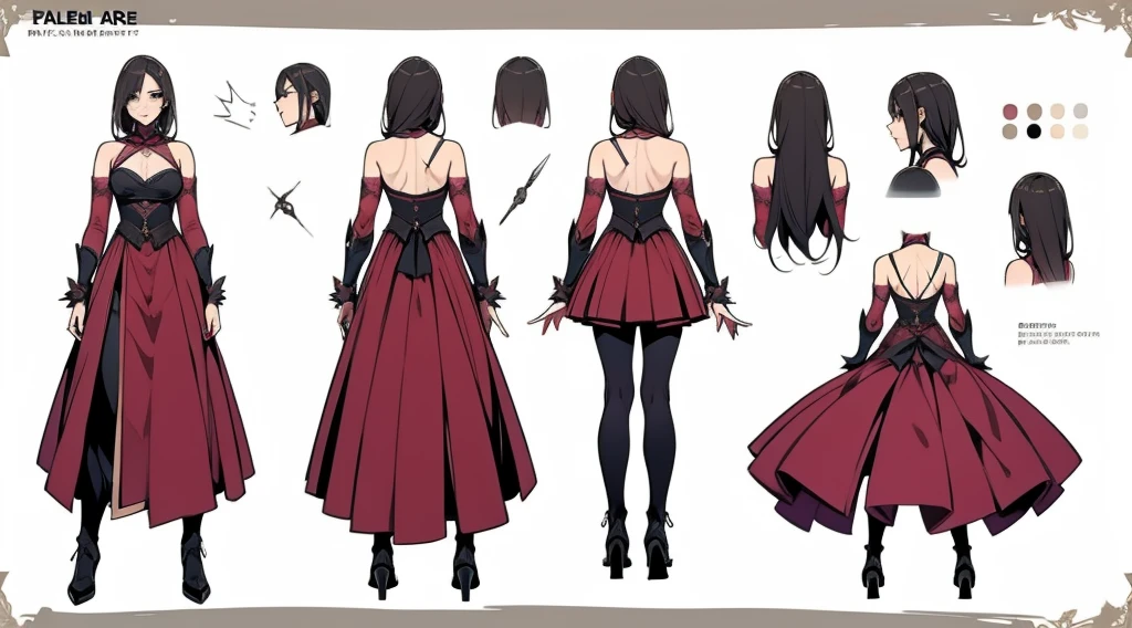 Female original character action reference sheet adoptable,