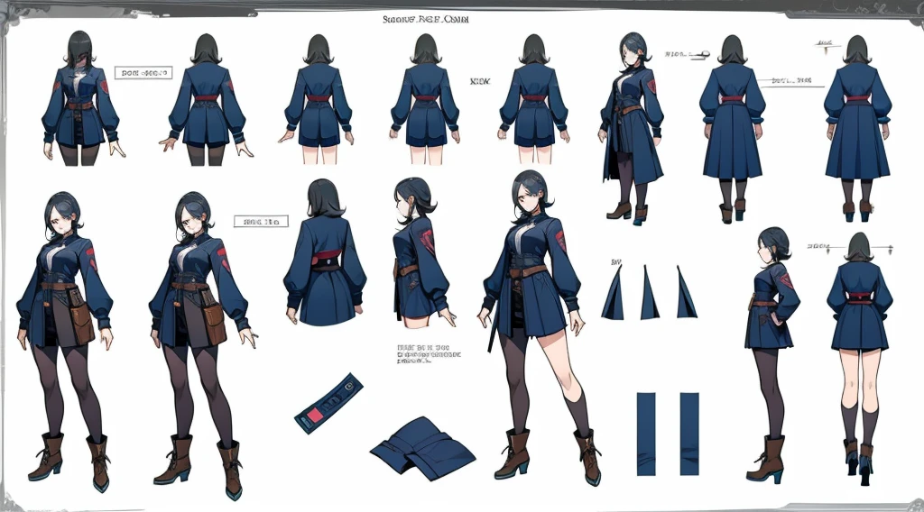 Female original character action reference sheet adoptable,