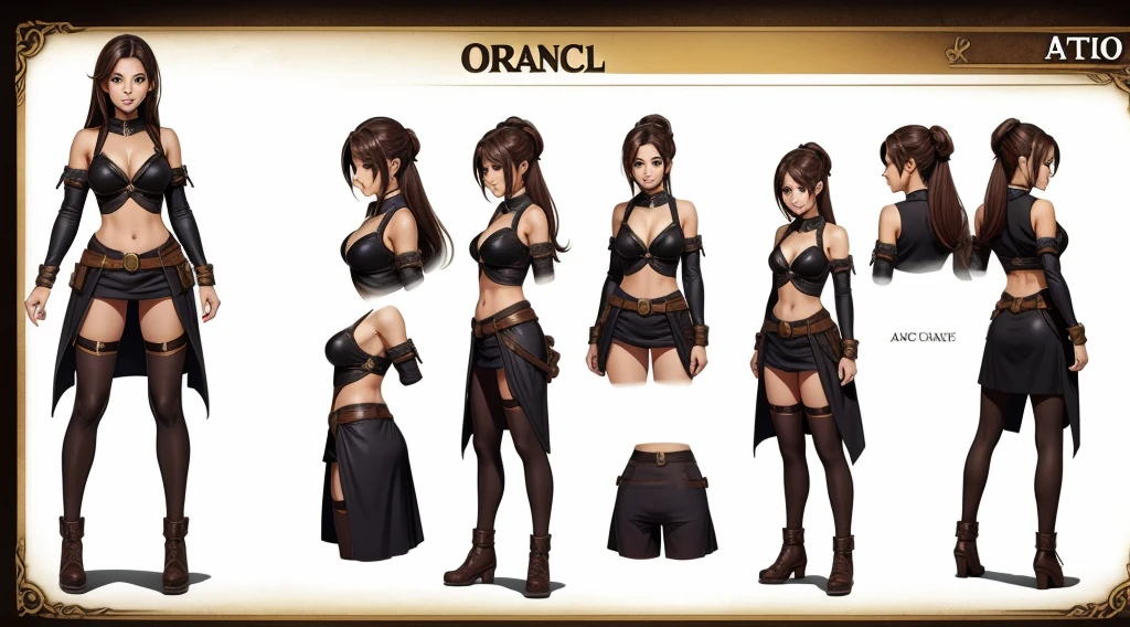 Female original character reference sheet adoptable,