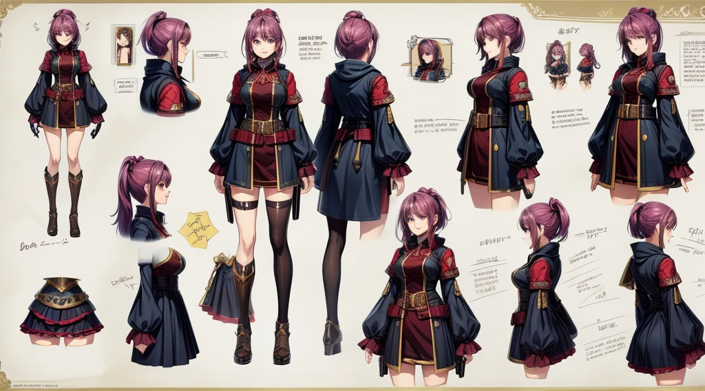 Female original character action reference sheet adoptable,