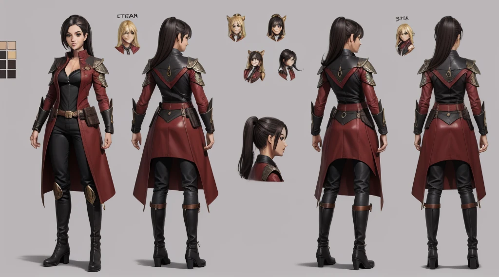 Female original character action reference sheet adoptable,