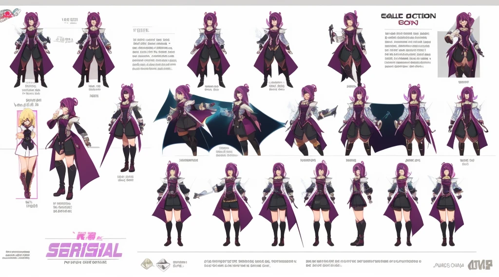 Female original character action reference sheet adoptable,