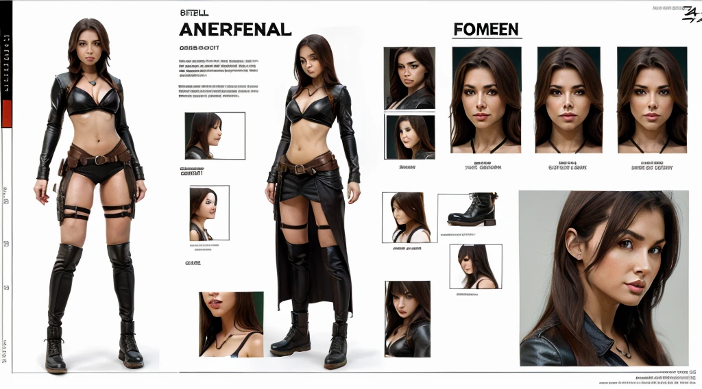 Female original character action reference sheet adoptable,