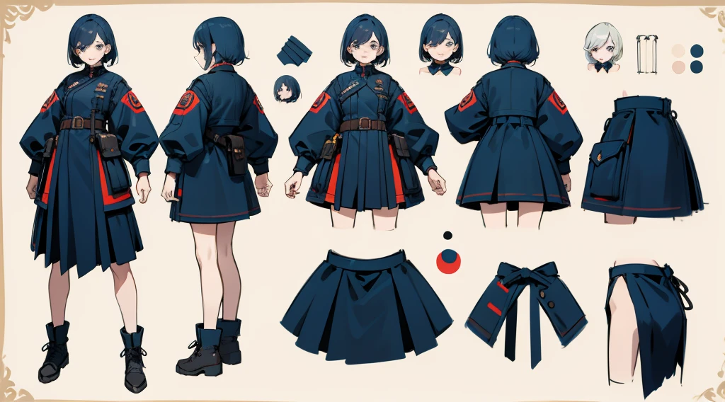 Female original character action reference sheet adoptable,