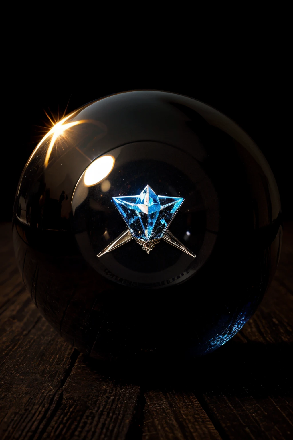 magic crystal ball, black horse, fantasy, ornate, Logo