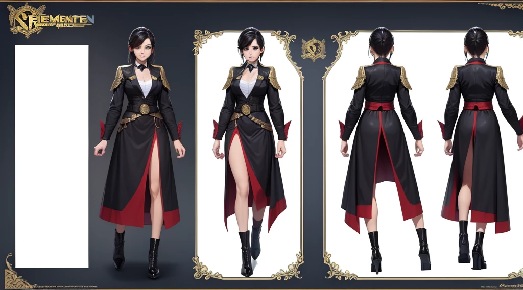 Female original character action reference sheet adoptable,