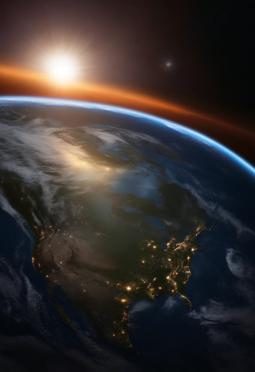 arafed view of the earth with a black background, a picture by Ken Elias, flickr, realism, blue marble, the earth from space, photo of earth from space, earth in background, earth outside, earth in foreground, planet earth in foreground, planet earth in the foreground, earth visible below, earth in the foreground, earth in the background