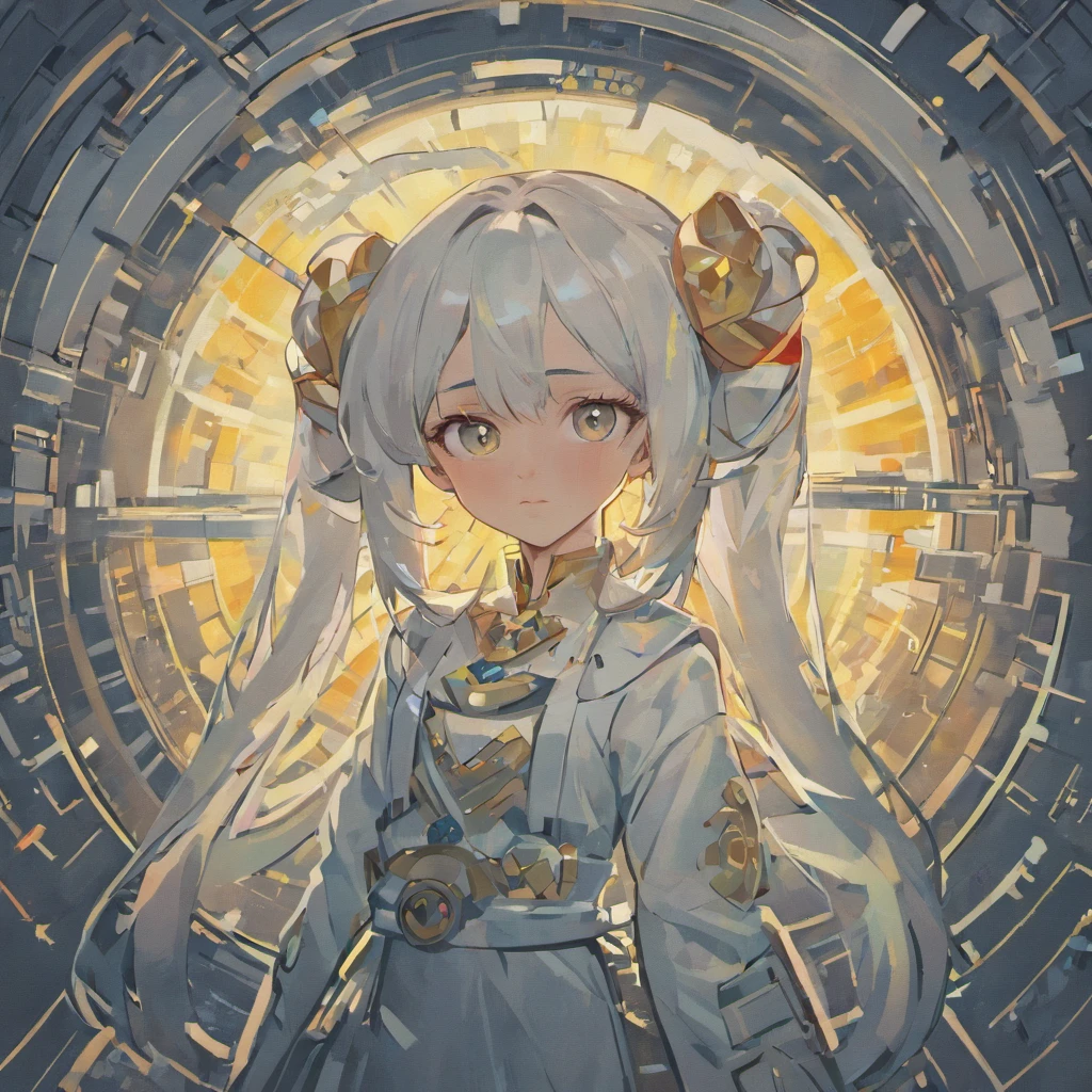（fundo branco）（China-style，Meninas com cabelo curto，Olhos fechados，Silhueta do rosto lateral）（luar ambiente，）（Illustration system，literary，simples，Futuristic style）（Enviar arte，liberalization）