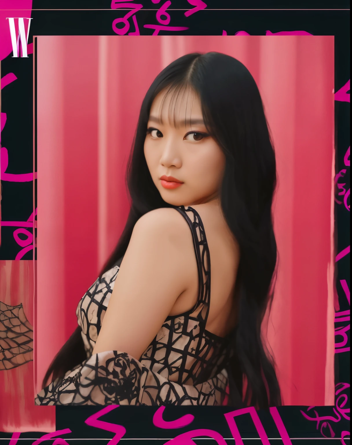 Highest quality,masterpiece,Very detailed, 8K,Beautiful 27 year old Japanese woman:1.5, Small face, blunt bangs, Breast Augmentation Surgery, (Detailed black K-pop idol outfit:1.5), Very detailedな臭い脇の下、 Live Stage、 height:164cm、 One person