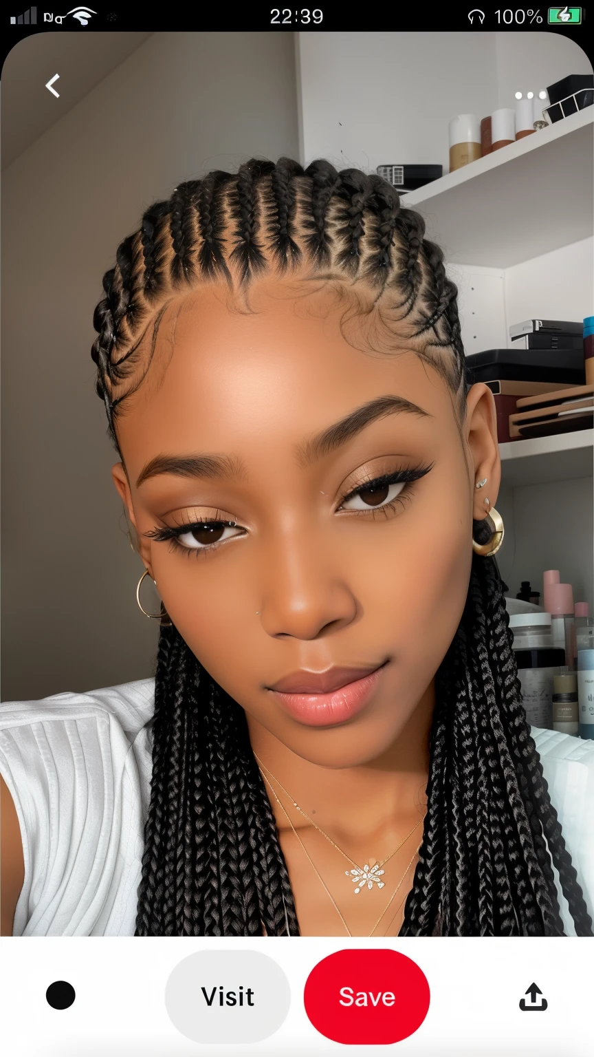 black mulatto woman with lighter skin, with braids, wide nose, very beautiful, big breasts,