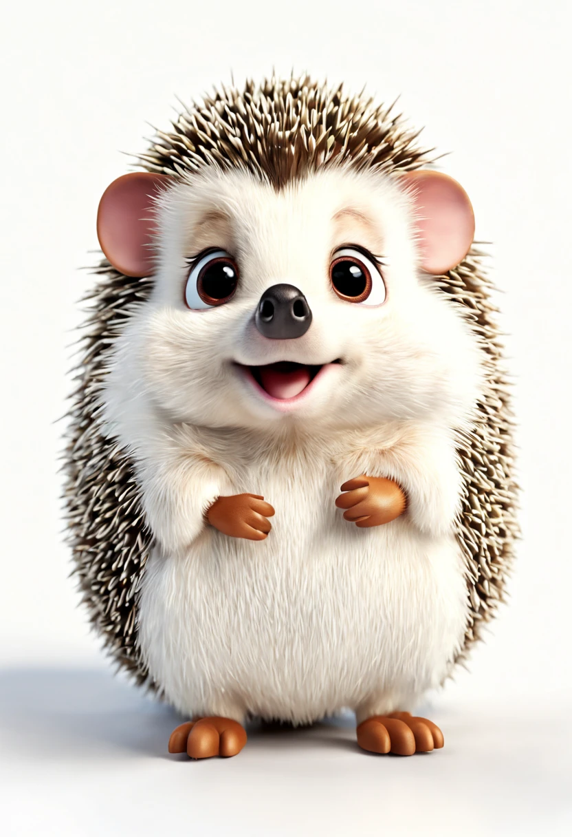 Toy Story, cute hedgehog white background, animated, toys come to life, friendship, highly detailed