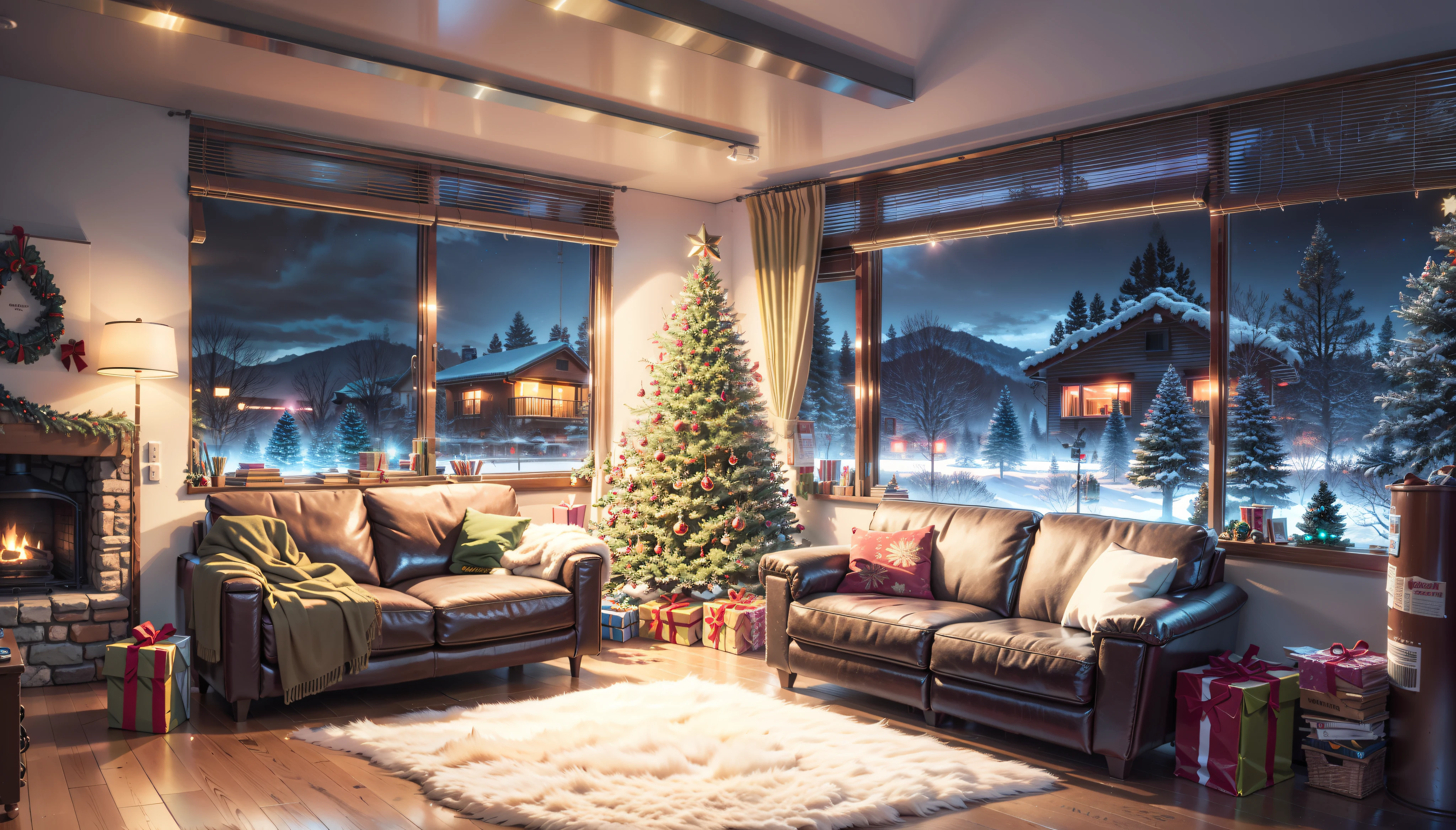 holiday vibe , vibrant colors , sharp colors ,live colors, lo-fi , cozy