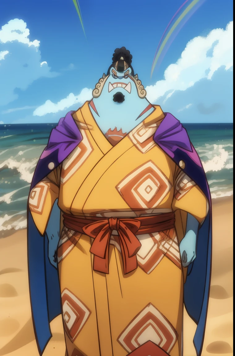 man (Jinbei) De pie en la playa