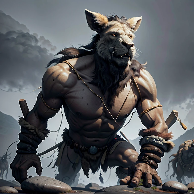 surreal art, stone age