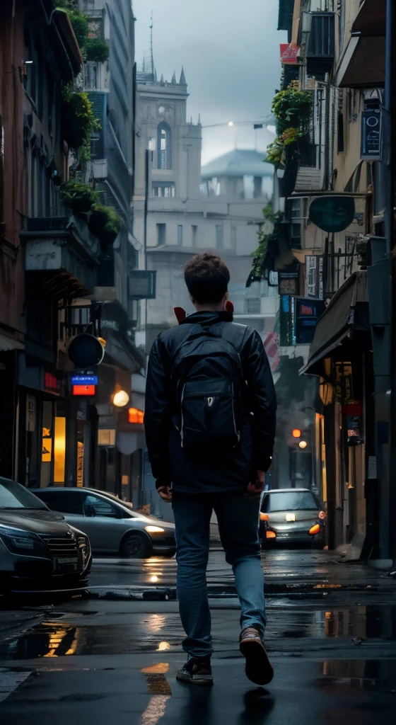 A man standing in a deserted place