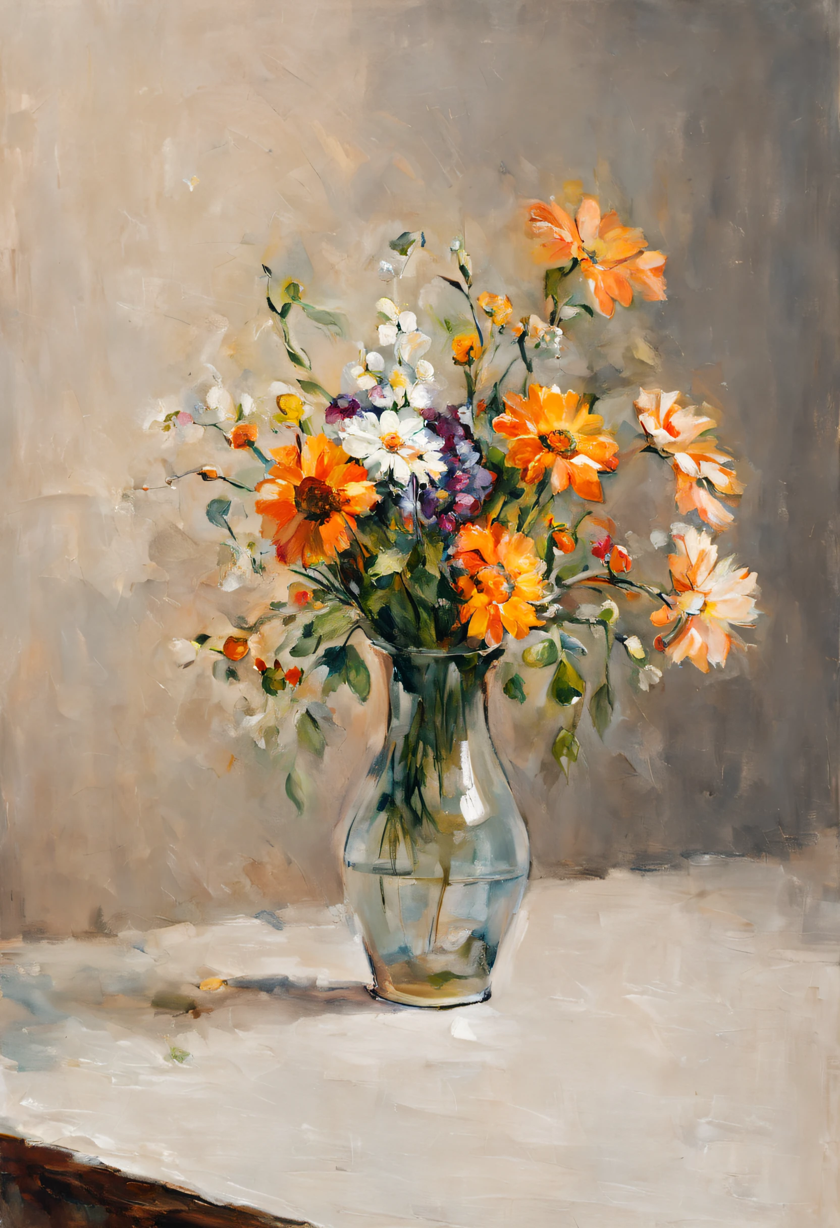 Vase with flowers on the table