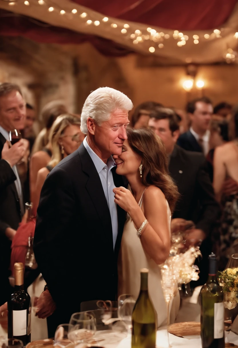 A photo of Horny Clinton attempting to pick up a young woman at a wine tasting event.,original,Looks like Bill Clinton