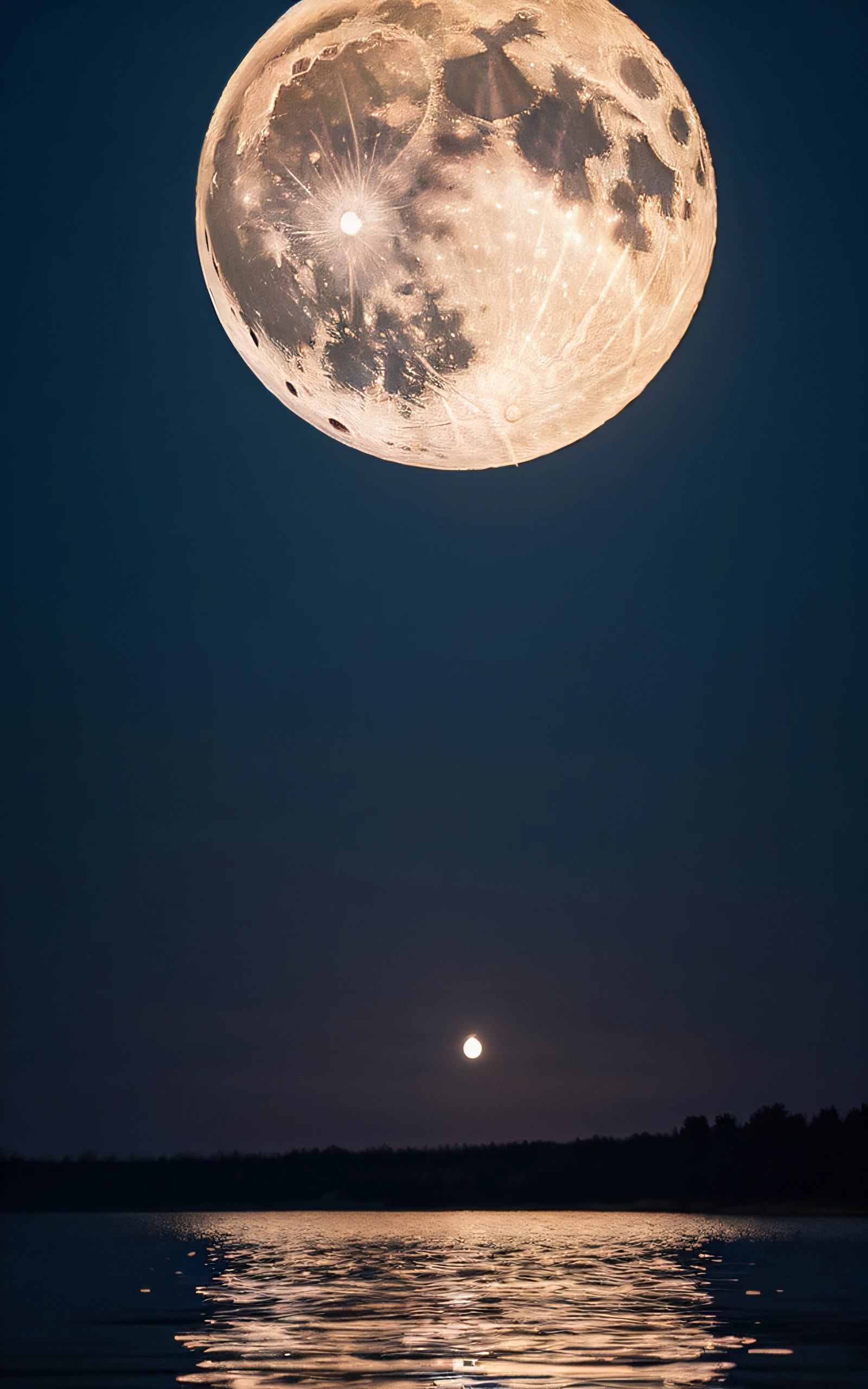 masterpiece, Best Quality, 8K, a full moon that fills the screen.,