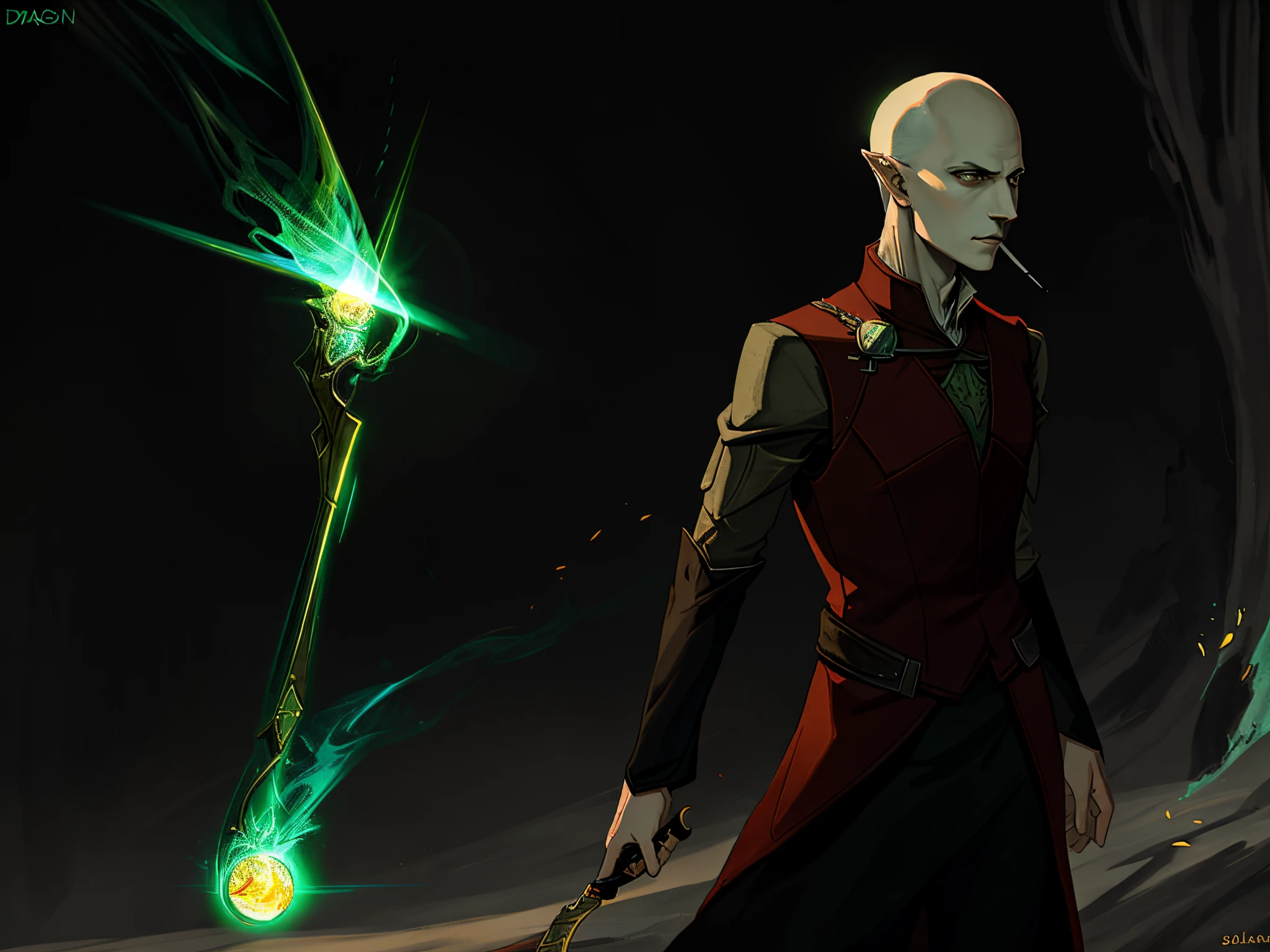 Solas from dragon age smoking