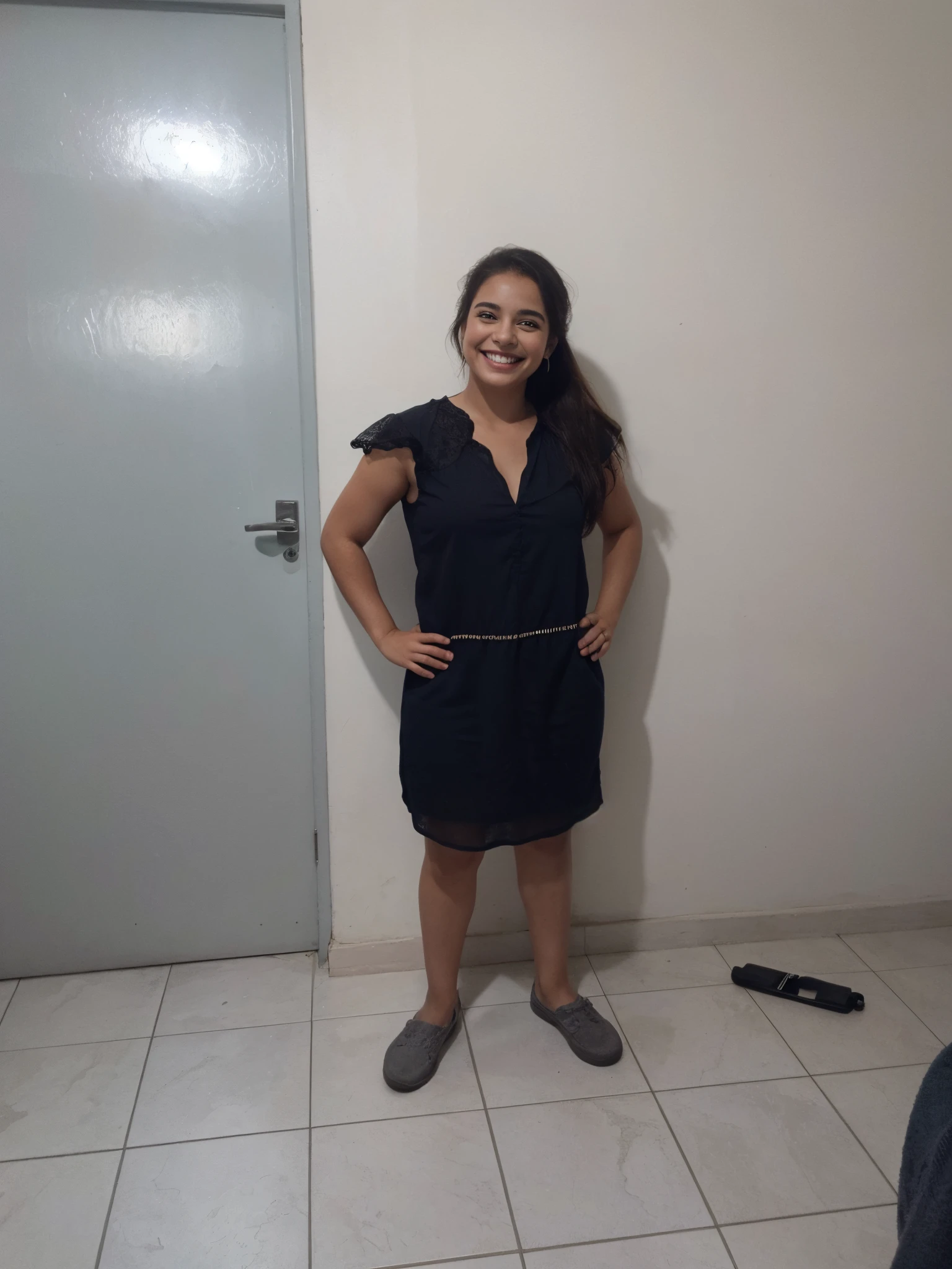 crie uma imagem com uma garota sorridente
