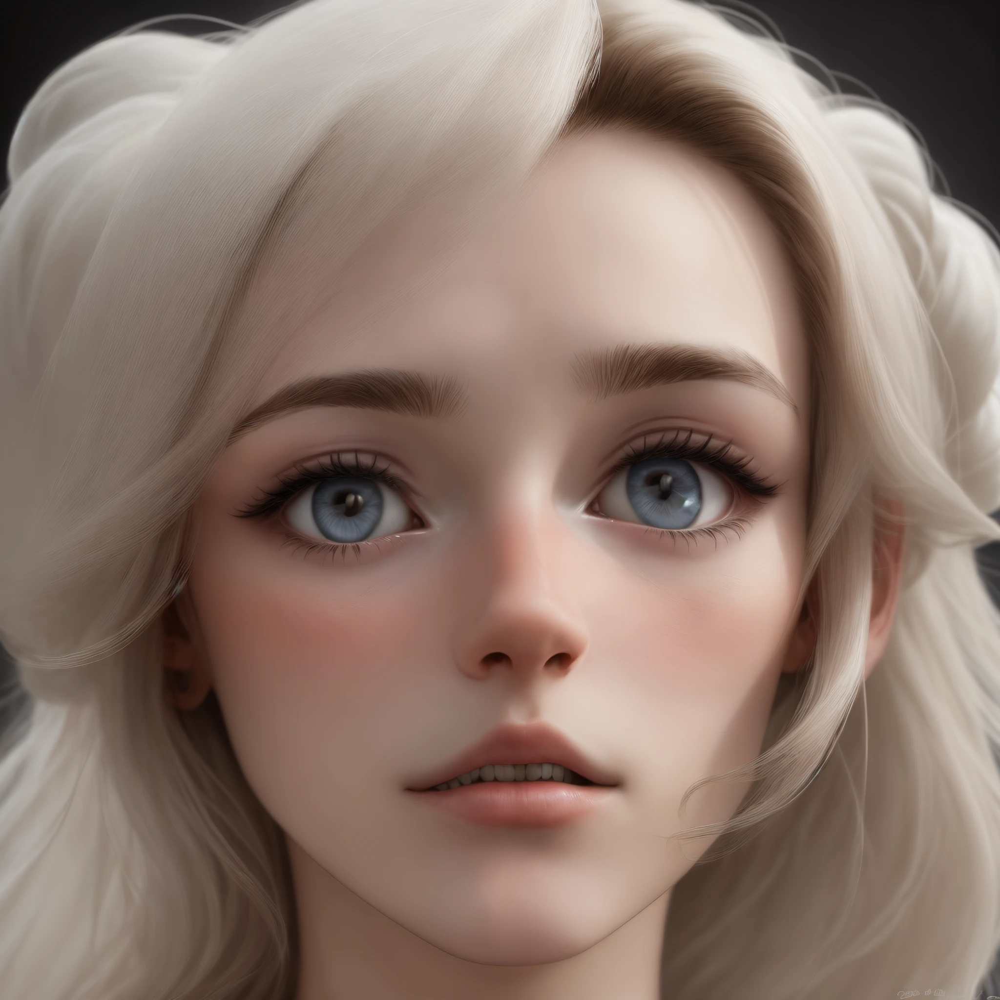 Grand brun visage creux et cheveux blanc