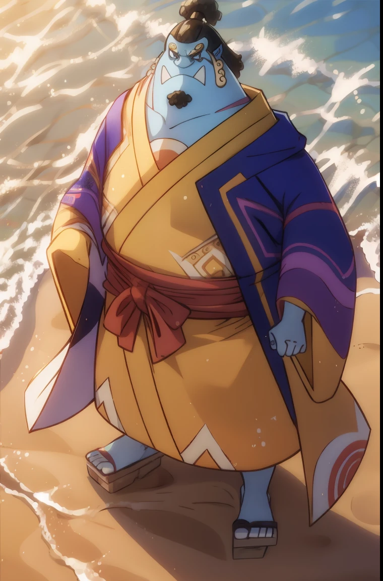 man (Jinbei) De pie en la playa