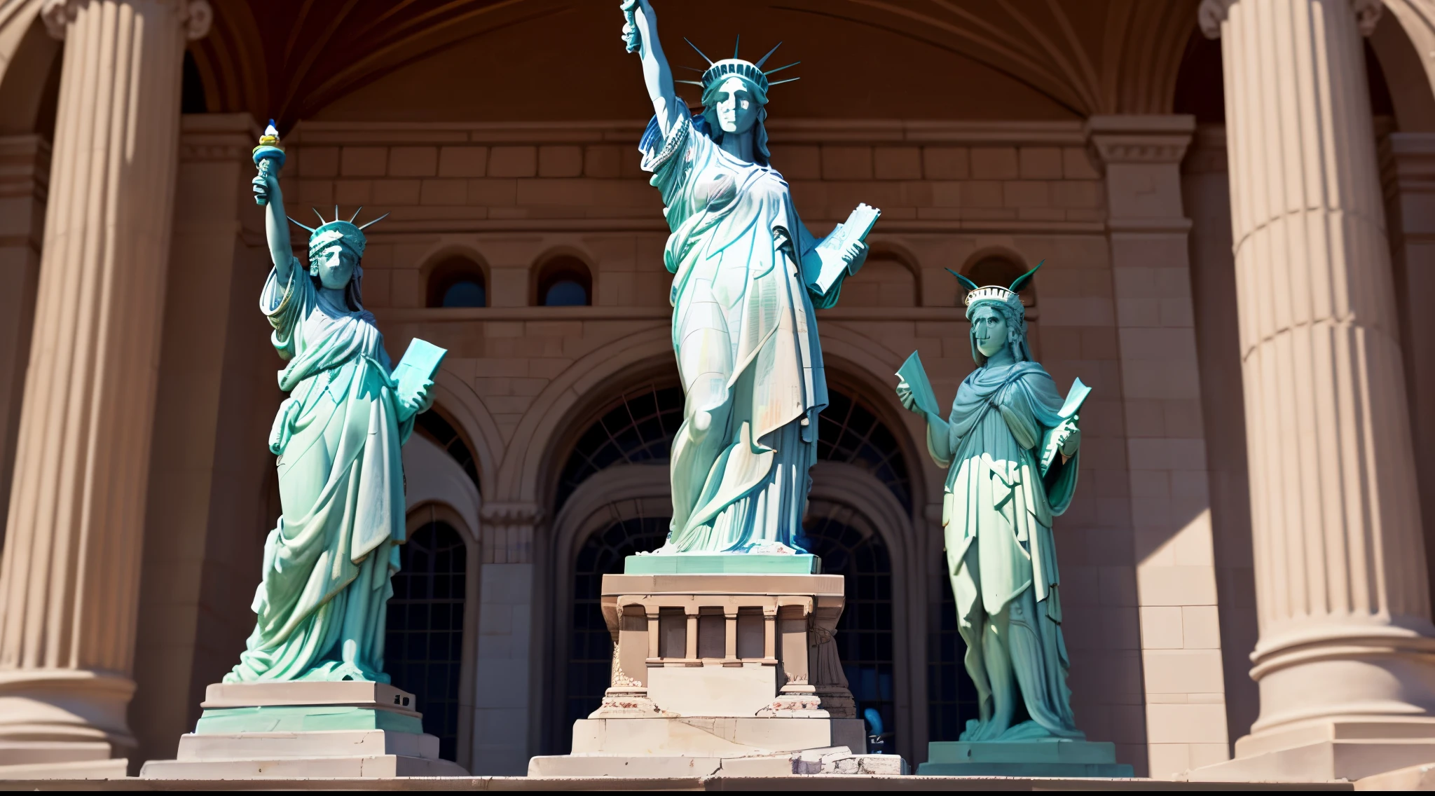 Statue of Liberty Wearing Apple Headphone