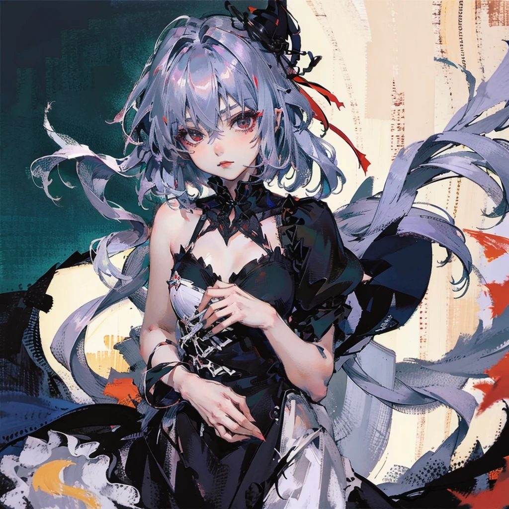 masutepiece, best_quality, 1girl in, Solo, (goth:1.2), remilia scarlet,