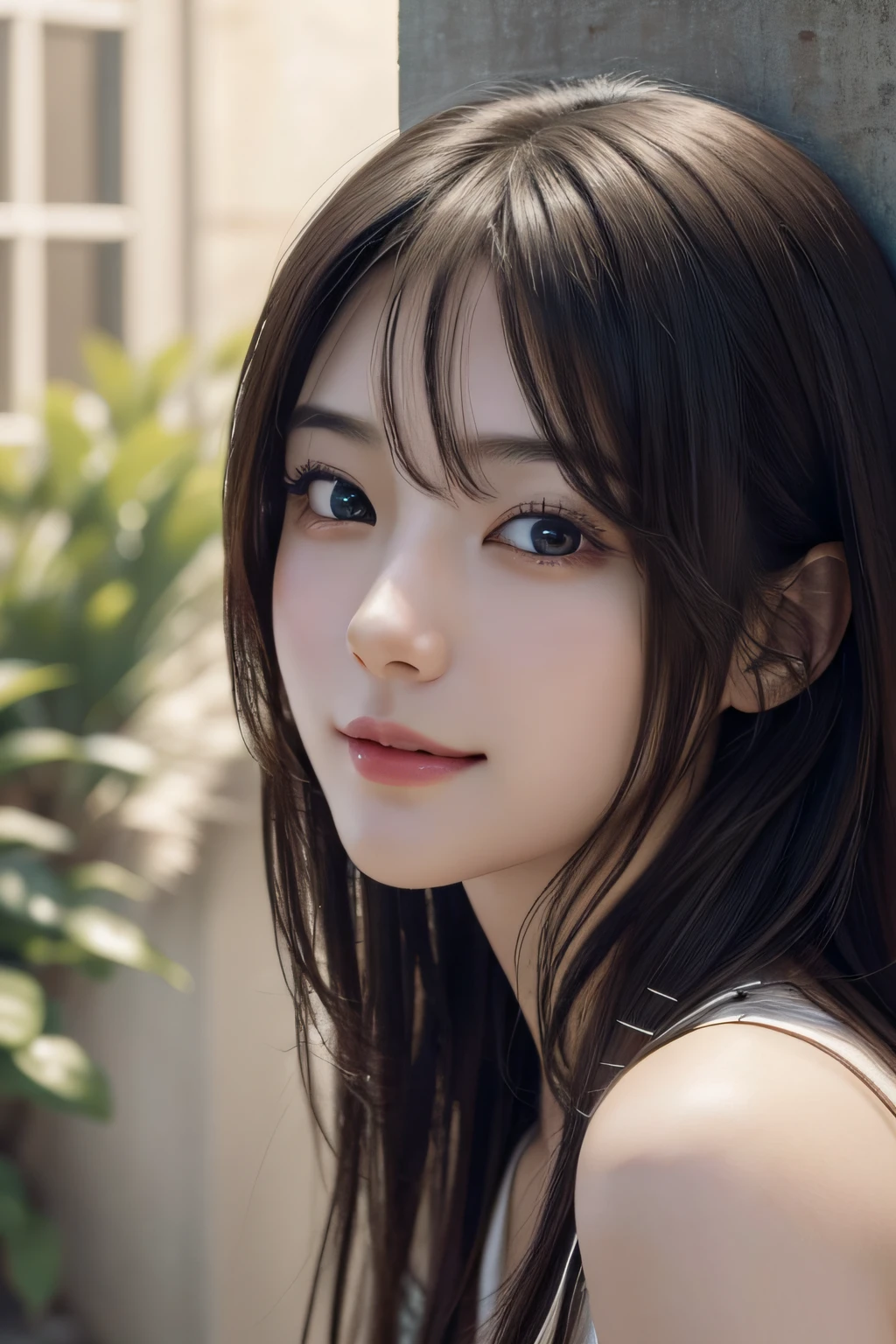 (A hyper-realistic) , (photographrealistic:1.4),(Increase the resolution), (8K), (ighly detailed), (beatiful detailed eyes), (best qualtiy), (ultra-detailliert), (masterpiece), (wall-paper), (详细的脸), 独奏,1 rapariga, perfect beautiful japanese woman:1.4、age19、looking at the viewers, delicate detail, A detailed face, murky, deep-shadows, A smile,