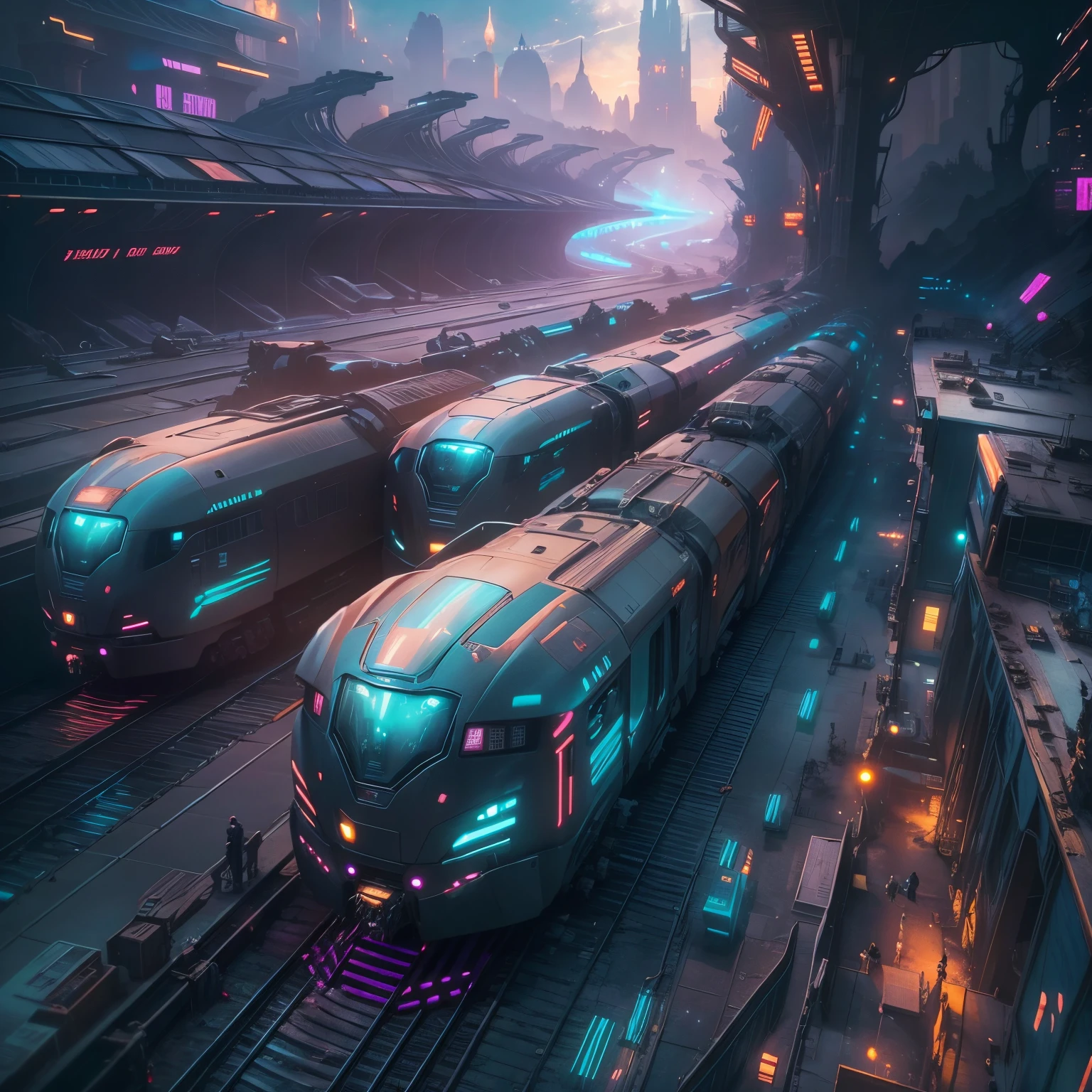 The best images, (8K, RAW photogr, actual), trains, the milky way express, futuristic vehicle, Transformers steel train,optimus prime train,Lite version, iridescent metal plating, Detailed and delicate depictions and gorgeous and dynamic painting techniques, background galaxy, magnificent view, professional flame,ultra-realistic realism,futuristic train fantasy,Surreal dreams,Surrealism art fantasy style,Epic digital fantasy art style,lute,HighDynamicRange,Beautiful sci-fi art, Sci-fi train digital art illustration, Digital Cyberpunk Art, science fiction digital painting, futuristic digital painting, futuristic concept art, Sci-Fi Galaxy Train Cyberpunk, The landscape in front of cyberpunk alien utopia, science fiction digital art, Advanced digital cyberpunk art, dreamy cyberpunk girl