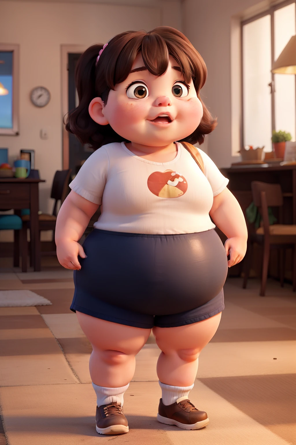 chubby girl who eats a lot