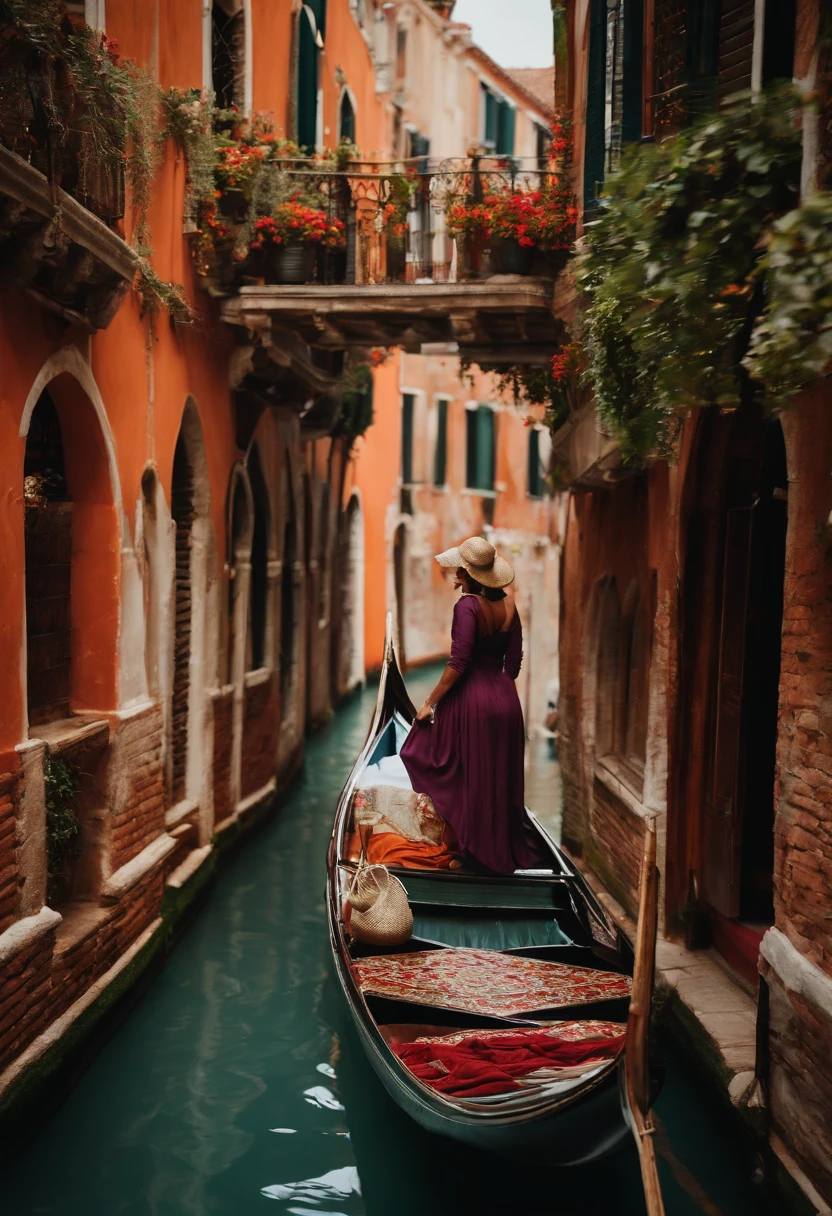 The image is of a woman standing on a traditional gondola, gliding through the picturesque canals of Venice.,original,Reply Guy is your typical homebody, unpopular with women, often wears hoodies, doesn't shower frequently, etc.