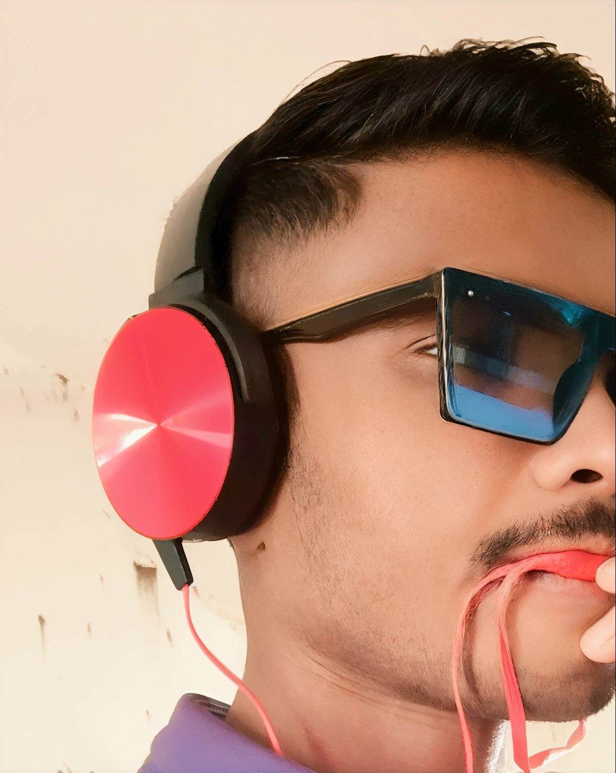 there is a man wearing headphones and a pair of glasses, with head phones, with headphones, wearing headphones, wearing modern headphone, wearing headset, candid picture, he has headphones, new song, listening to music, wearing gaming headset, with lovely look, taken with sony alpha 9, wearing a headset, wearing black headphones, with sunglass, with a cool pose, headphones jaket