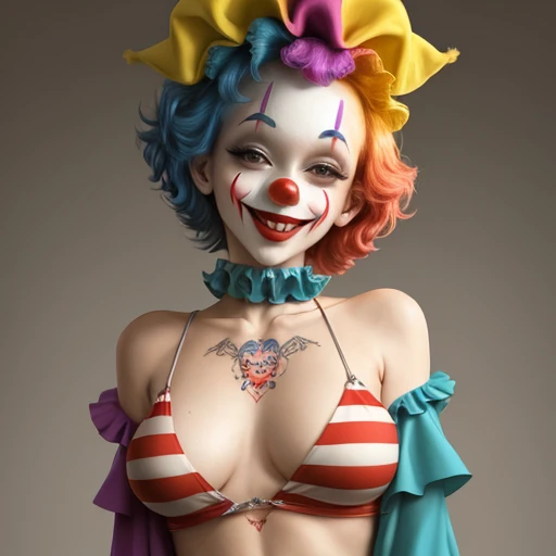 Sexy clown girl tattoo design