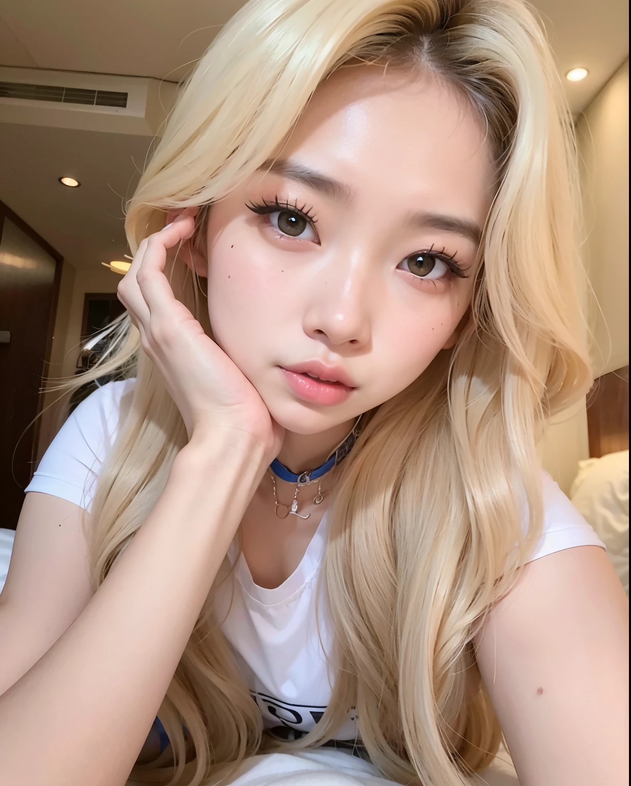 un primer plano de una mujer acostada en una cama con la mano en la barbilla, Lalisa Manobal, Chica coreana, Parque Roseanne de Blackpink, Hermosa mujer surcoreana, 19 year old girl, Wan adorable cara coreana, Hermosa joven coreana, ulzzang, 18 years old, Jinyoung Shin, Yanjun Chengt, Xintong Chen
