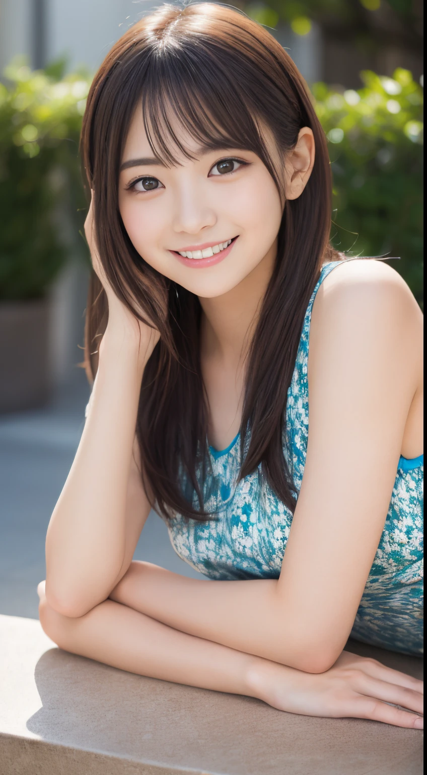 (((One girl,alone))),(Highly realistic photos, High resolution, Detailed face, Beautiful Eyes) Japanese women, 30 years old, Cute Face, Nice body, Medium chest, ,Hairstyle, Healthy Body,Thighs、turn over、Depth of written boundary,panties、Narrow eyes,Light Smile、Wind、It's raining a little、Body like a model、shirt、Thong、Waterfront、