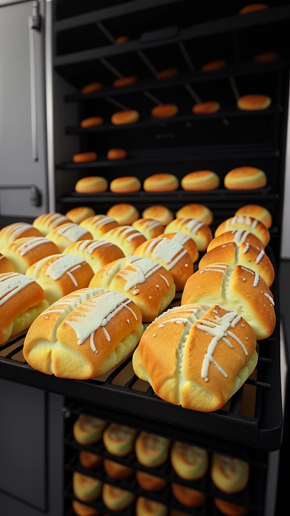 French breads on the grill.