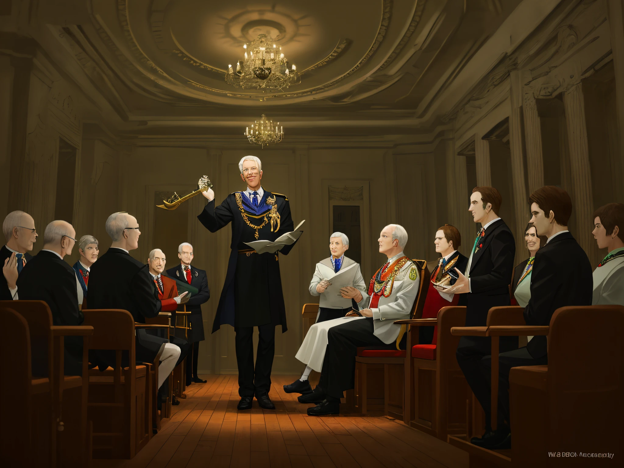 Generate a gavel for a worshipful master in a Freemason lodge